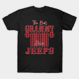 The Best Grammy Drive Jeeps Red Plaid Jeep Matching Pajama Family Buffalo Jeeps Lover T-Shirt